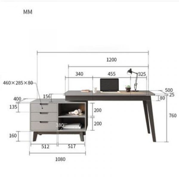 swivel desk with storage