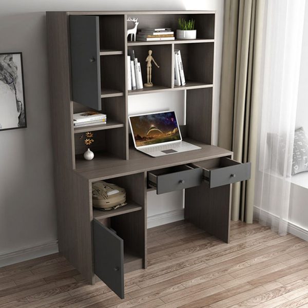 modern desk with shelves