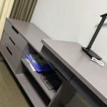 Minimalist Study Desk with Swivel Storage