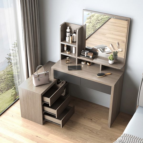 dressing table with swivel drawers