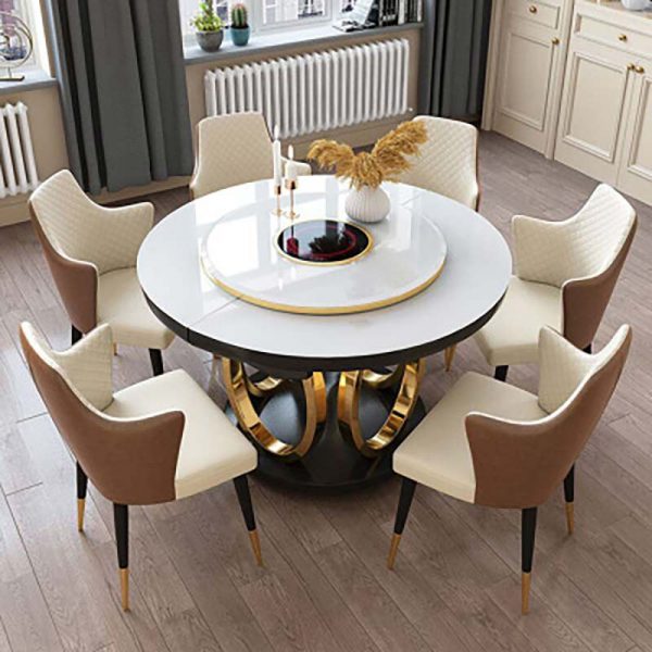 counter height table with lazy susan