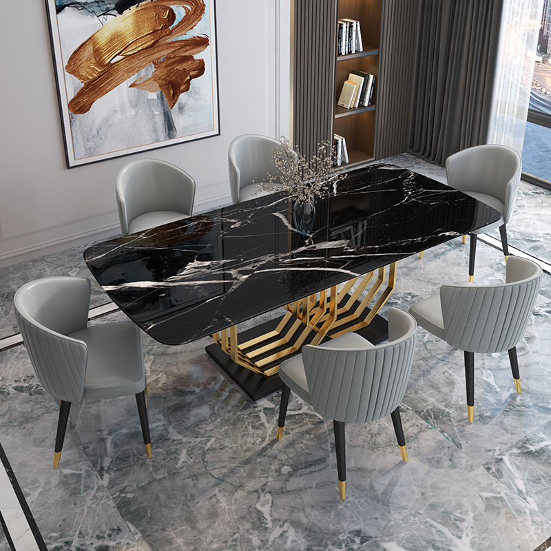 aubrey faux marble dining table