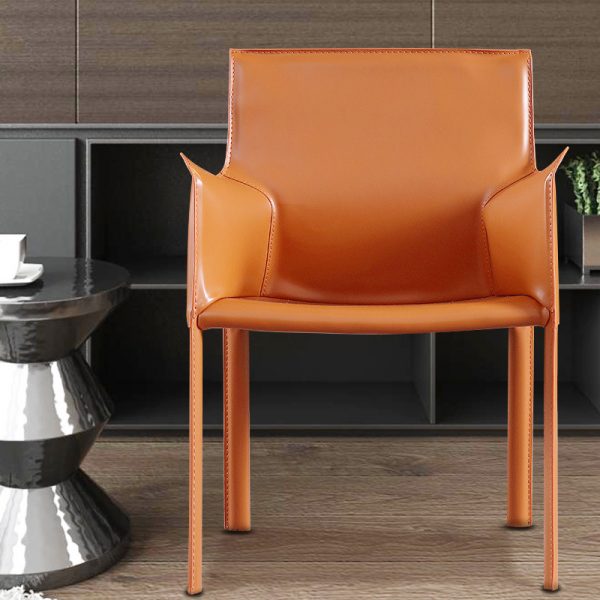 orange leather chair