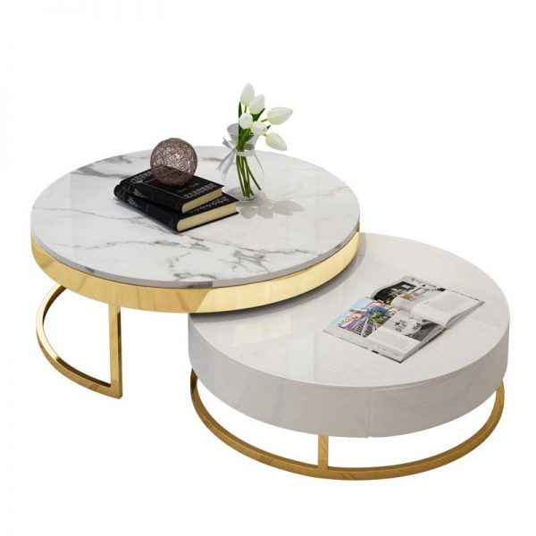 faux marble round coffee table