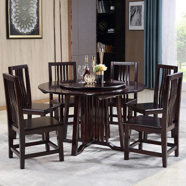 round solid wood dining room table