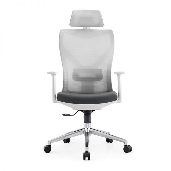 grey and white mesh office chair