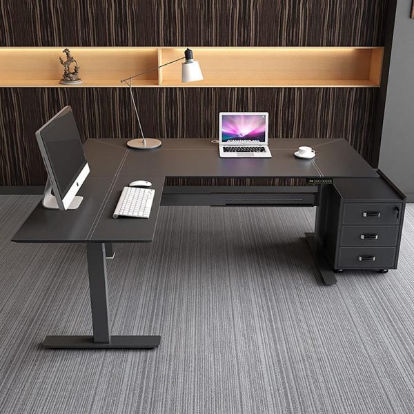 height adjustable l shaped computer desk