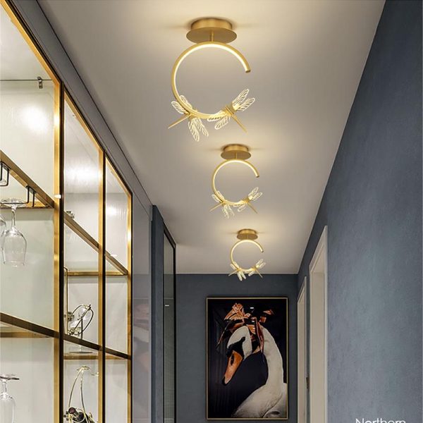 silver and gold ceiling light