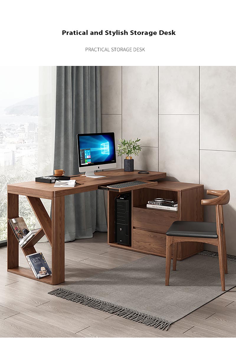 writing desk with electrical outlet