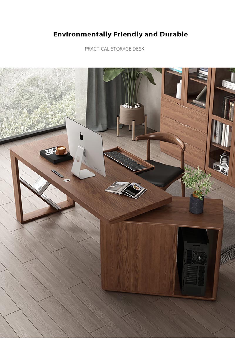 writing desk with electrical outlet