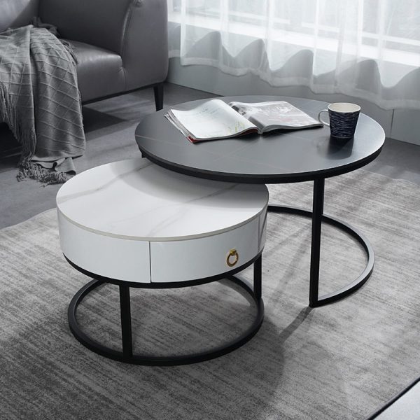 round white coffee table set