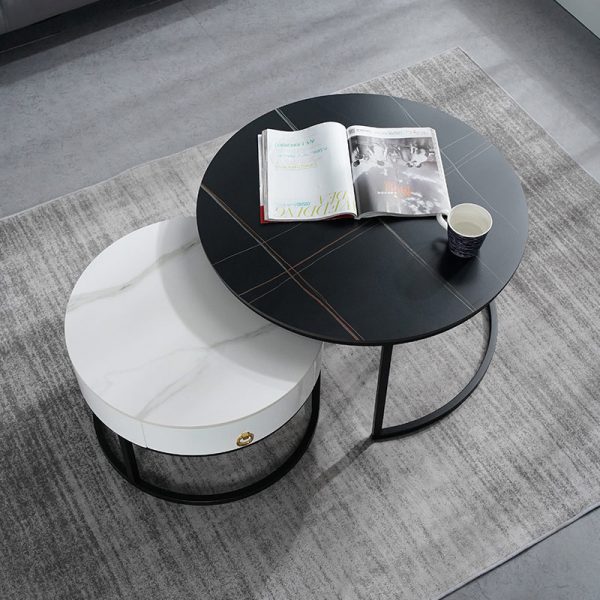 round white coffee table set