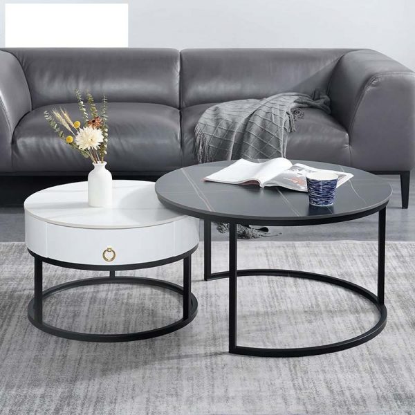 round white coffee table set