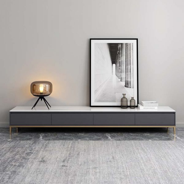 grey tv console table