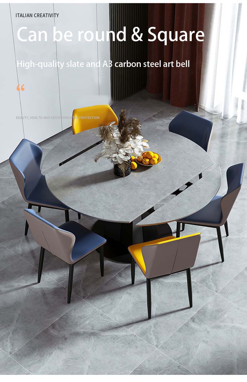 slate round dining table