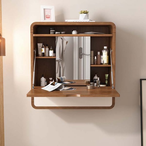 wall mounted wooden dressing table