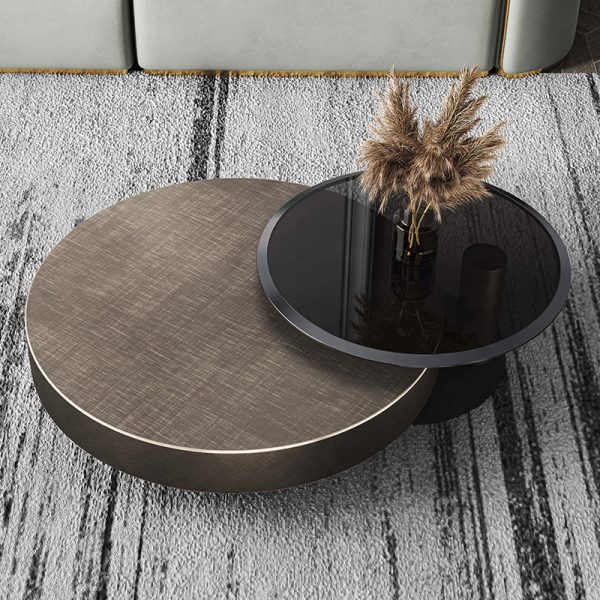 steel round coffee table