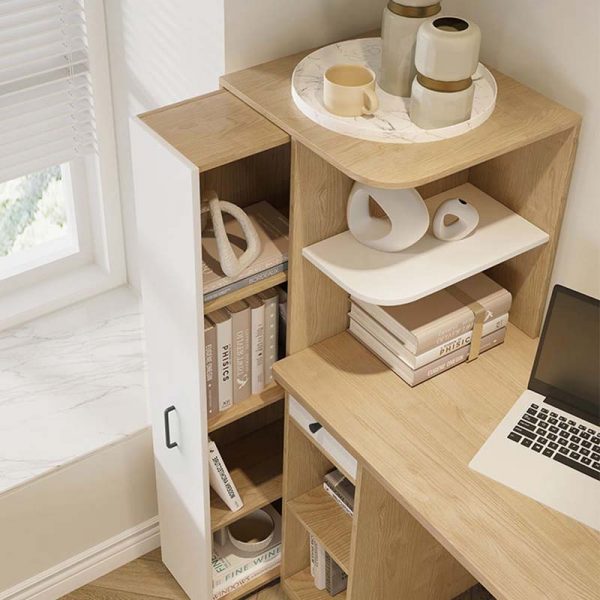 bookcase under desk