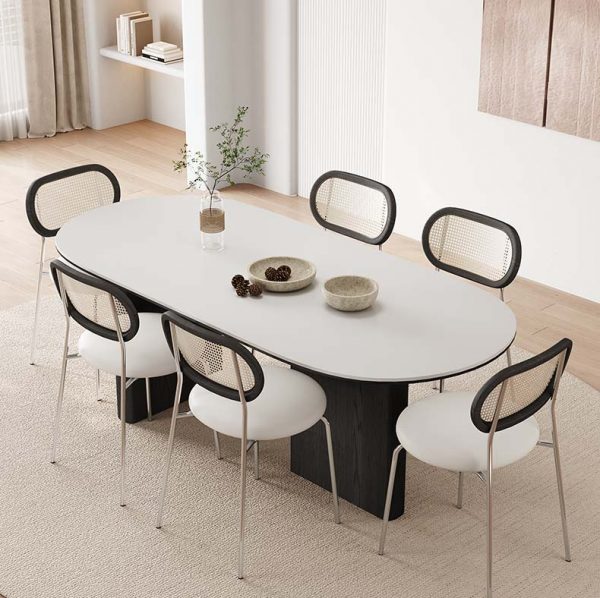 solid oval dining table